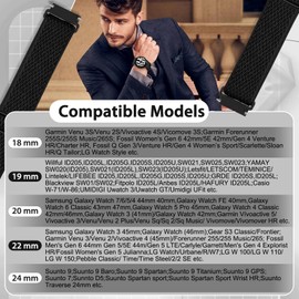 TumpCez Quick Release Watch Band - Choice of Width -18mm 19mm 20mm 22mm 24mm Watch Bands, Solo Loop Adjustable Elastic Nylon Watch Straps Replacement Wristband for Men Women