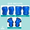 Set 6 Equipo De Protección Para Patinar, Bicicleta Patineta Azul