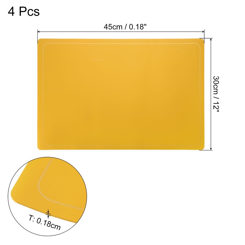 sourcing map 4 Pcs Faux Leather Placemats for Dinner Table,