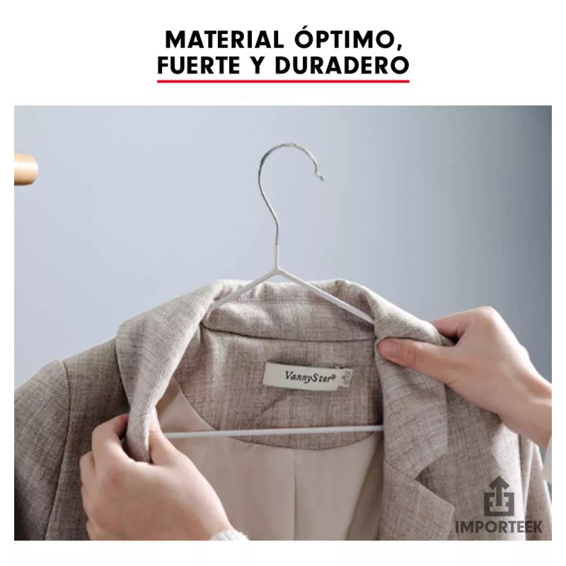 Importeek 20 Ganchos Ropa Alambre Acero Inoxidable Forrado Tintoreria