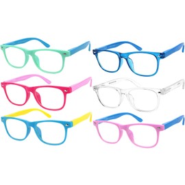 anteojos de luz azul para niños, protección UV, protección UV, juegos de computadora, televisión, teléfono, niños, luz azul para niños y niñas, paquete de 6 unidades de 3 a 12 años