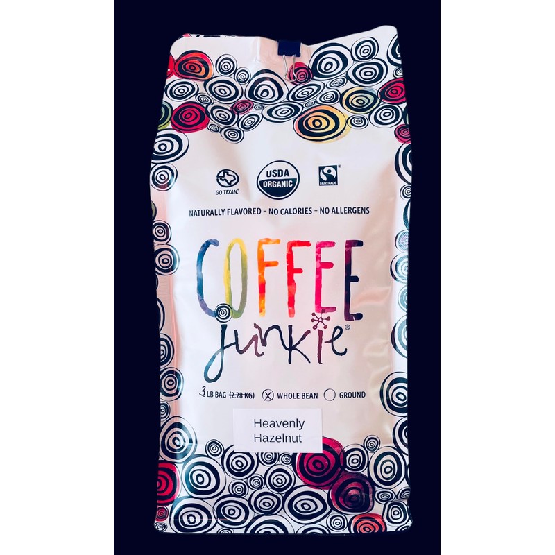 Coffee Junkie-Heavenly Hazelnut-3lb Whole Bean Coffee