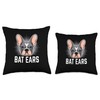 Bat Ears Dog Breed Rescue Pet Paws French Bulldog Throw