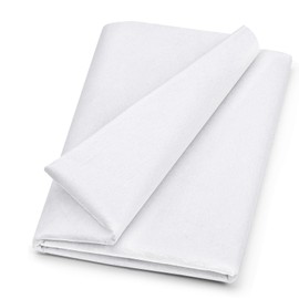 Wamkon 100 x 200 cm Wide Ironing Fleece, White Iron-On Fleece Inserting Fabric in Medium Thickness (50 g/m²) for Sewing, Quilting, Crafts, Dressmaking