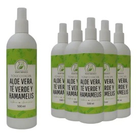 Tónico Facial De Aloe Vera,té Verde & Hamamelis (500ml)6pack