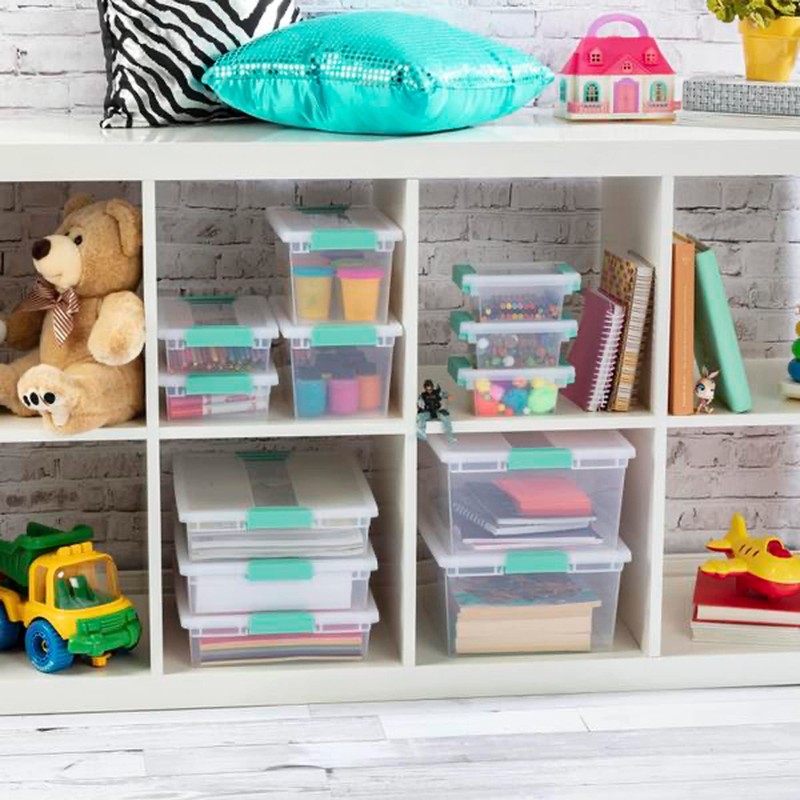 Sterilite Mini Clip Box, Stackable Small Storage Bin with Latching