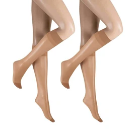 Hudson Women's Lilly Lafina Knee-High Socks, 15 DEN, Beige (Make-up 0019), One Size