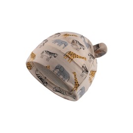 Sterntaler Safaritiere Beanie - Baby Hat with UV Protection 30, with Safari Animals - Lightweight Hat with Envelope and Ears for Babies - Beanie Protects the Head from the Sun, beige
