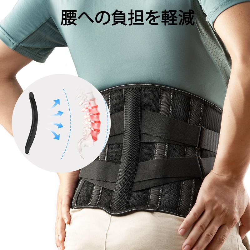 GINTRON 腰 サポーター, 【整体師推薦】腰コルセット 軽薄 腰椎ベルト 腰用 サポートベルト 蒸れない 男女兼用