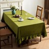 Chorowl Green Velvet Table Cloth Rectangular Decorative Ruffle 60x102 Inch