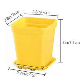 Haawooky 24 Pack Colorful Flower Pots Square Plastic Plant Pots Succulent Planter Nursery Pots with Saucers for Your Room,Garden Office and Balcony Decor