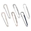 Pack of 6 Safety Pins, Diamond Brooches, Pearl Brooches for