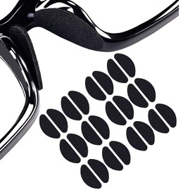 12 Pairs of Non-Slip Glasses Nose Pads, D-Shaped Non-Slip Glasses, Nose Pads, Foam Nose Pads for Sunglasses, Glasses, Black, 1.5 mm