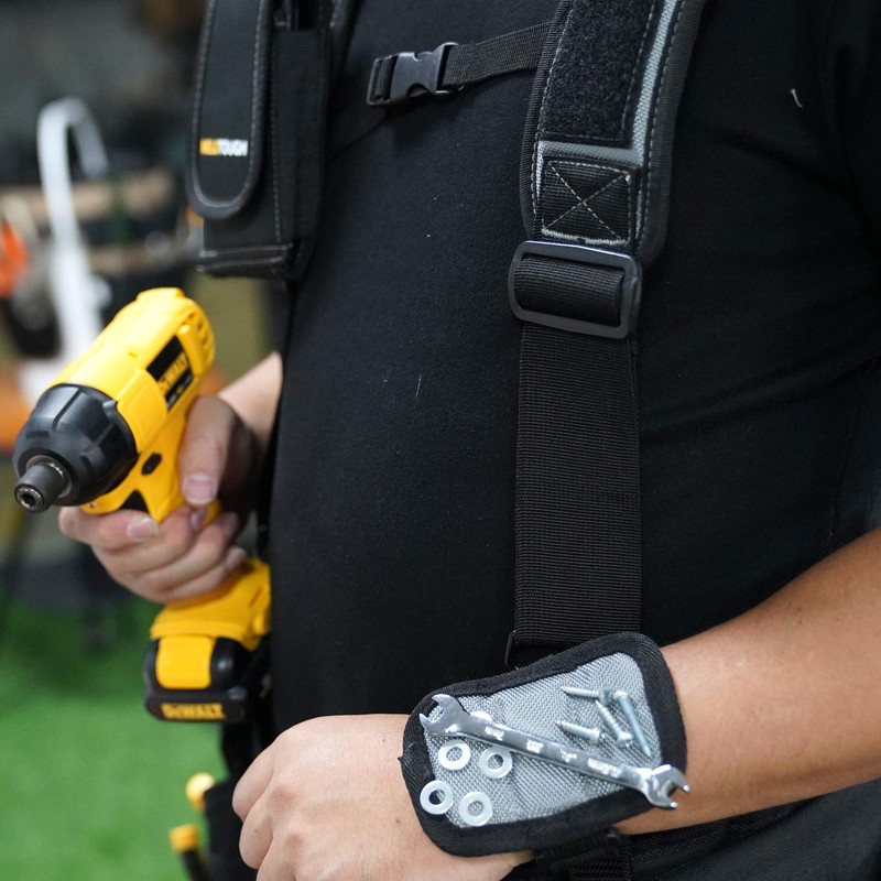 KUNN Tool Belt Suspender Magnetic Work Suspender with Moveable Phone