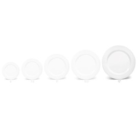 " OCCASIONS" 40 Piece Plates Pack, Heavyweight Disposable Wedding Party Plastic Bowls (6 oz Dessert Bowls, Plain White)