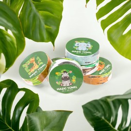 MIK funshopping Set of Magic Washcloths, Magic Cloth, Magic Towel, Party Bag, Children's Gift Tombola (Set of 6 Safari Animals)