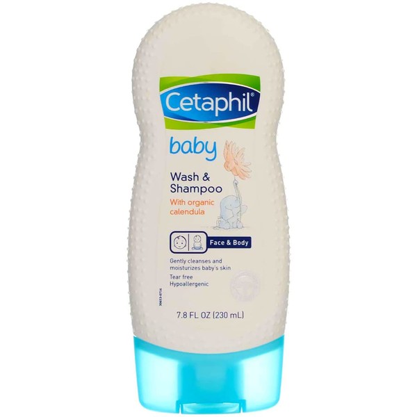 Cetaphil Baby Wash and Shampoo with Organic Calendula, 7.8 Ounce (Pack of 4)