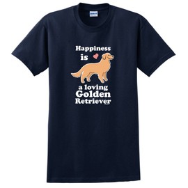 Golden Retriever Owner Gifts Happiness is a Loving Golden Retriever T-Shirt 2XL Navy
