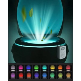 Lorrtta Lorrtta Motion-Activated Toilet Light with Aromatherapy and UV Sterilizer, Upgraded LED Night Light for Bathroom, Waterproof Toilet Light Inside Toilet with 16 Colors