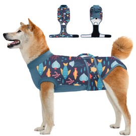 Aimydog Recovery Suit for Dogs Cats,Female Male Dog Onesie for Spay Neuter,Substitute E-Collar & Cone,Anti-Licking Breathable Onesie for Small Medium Large Dogs Cats (Fish,XL)