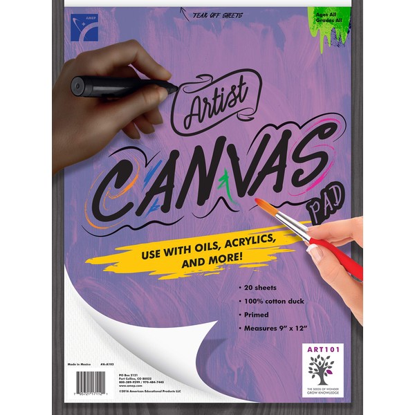 American Educational Products A-A103 Canvas Pad, 9" X 12"