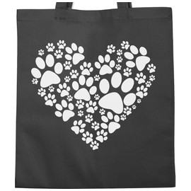 Shirtracer - Cotton Bag - Sayings Statement - Paw Heart, 2 Dark Grey