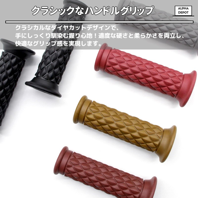 Alpha Depot Handle Grips, 0.9 inches (22.2 mm), Bike Grips,