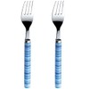 Nagao Border Dinner Forks, Blue, Set of 2, Made in