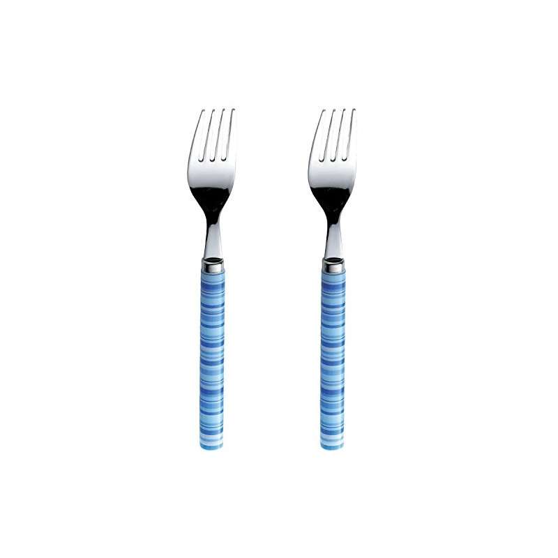 Nagao Border Dinner Forks, Blue, Set of 2, Made in