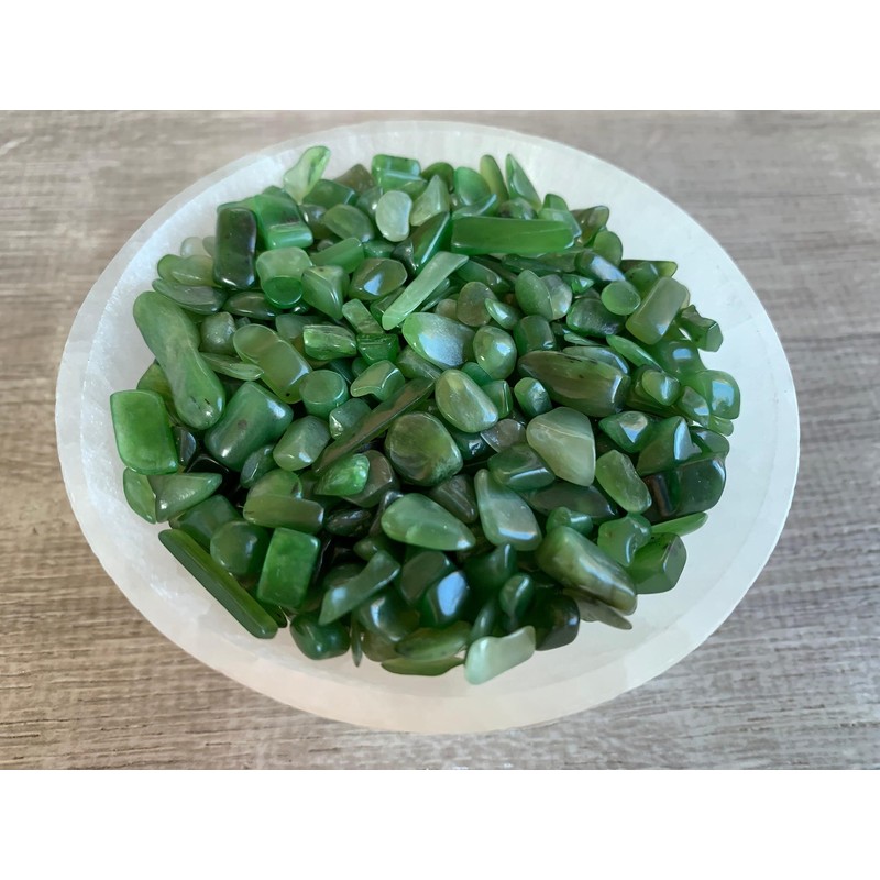 WHOLESALE Natural Semi Tumbled Nephrite Jade Gemstone Chips, Crushed Mini