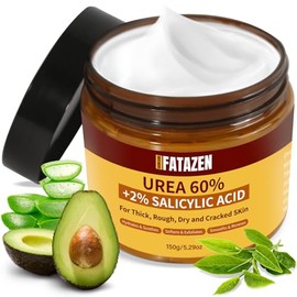 Crema para pies 60% urea con 2% de ácido salicílico para talones secos agrietados, loción de reparación de callos de árbol de té orgánico, hidratante 