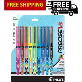 Pilot Precise V5 Stick Pens, Extra Fine Point, Assorted Colors, 9 Pk