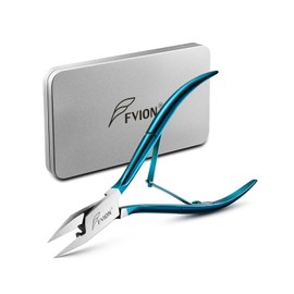 FVION Nail Nippers for Toenails Professional with Straight Blade - Nail Nippers Corner Pliers Foot Care Pointed Toenail Pliers for Ingrown Toenails and Fingernails (Blue)