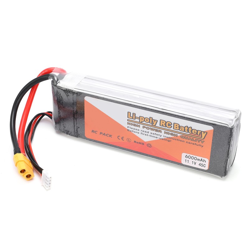 6000mAh LargeCapacity Lithium Battery 11.1V 45C 3S XT60 Plug Model