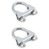 QWORK U-Bolt Muffler Tip Exhaust Hook, 1-1/2" OD 2Pcs Stainless