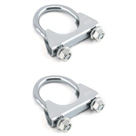 QWORK U-Bolt Muffler Tip Exhaust Hook, 1-1/2" OD 2Pcs Stainless Steel Universal Silencer Exhaust Clip