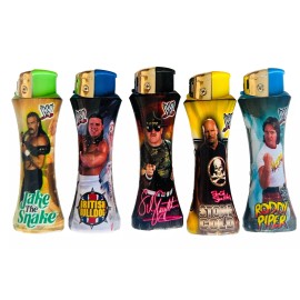 WWE 5 WWE WRESTLER Refillable Curve Lighters Different Designs Without Gas (B)