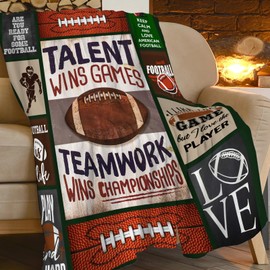 Football Blanket Rugby Throw Blanket Sport Football Competition Plush Soft Fuzzy Sport Fans Gifts for Kids Boys Girls Adults Teens 50"X40"