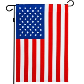 G128 - American USA Flag Garden Flag, Rustic Holiday Seasonal Outdoor Flag 12" x 18”