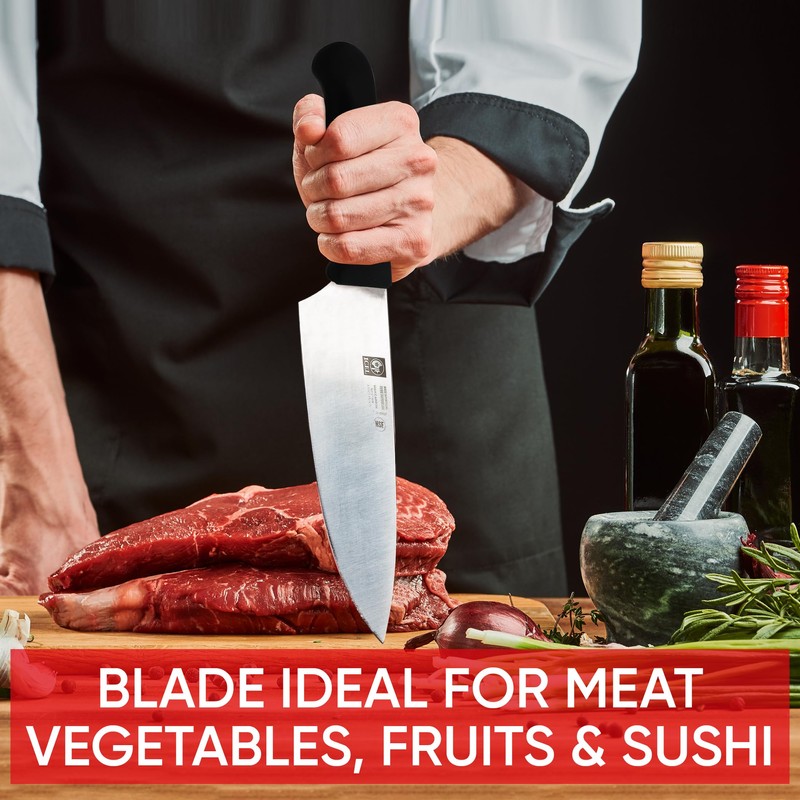 Chef knife. ICEL Cutlery 8-inch Chefs Knife.(Knife Care, Sharpening Instructions