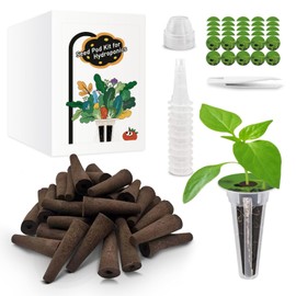 125 pcs Hydroponic Seed Pod Kit – Compatible with AeroGarden, iDOO Indoor Hydroponic Growing Systems. Includes: 50 Sponges, 50 Labels, 12 Baskets, 12 Clear Propagation Domes, +1 Plastic Tweezers