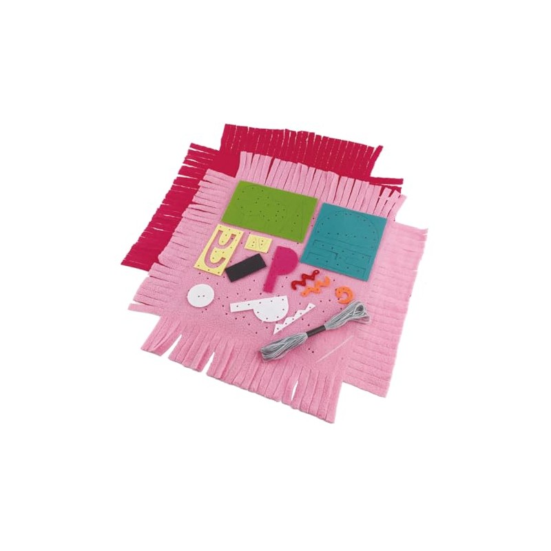 Cushion Felt Sewing Pink 32.5 x 26 x 5 cm