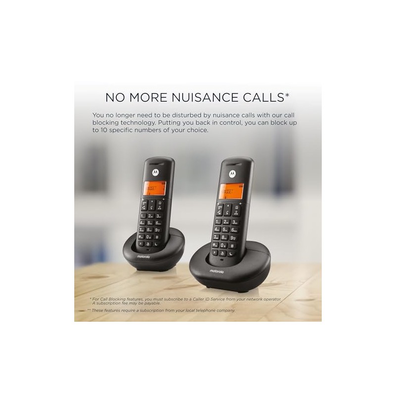 Motorola E203 Cordless Landline House Phone, Home Phone, Nuisance Call