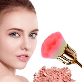 JERCLITY 2 Pieces Rose Makeup Brushes Blush Brush Super Large Face Powder Makeup Brushes kabuki brushes for Powder Cosmetic Nail Dust Brush Loose Powder Brush Makeup Manicure (Gold/Black)