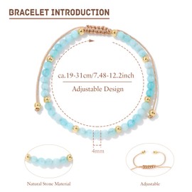 GoPaw Gemstone Beads Bracelet for Women, 4 mm Adjustable Natural Stone Bracelet, Pearl Bracelet, Crystal Natural Stone Jewellery Bracelets, Women's Yoga Bracelet for Women, Girls, One size, Gemstone,