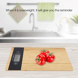 Food Scale Electronic Scale, LED Display Cooking Scale Bamboo Kitchen Scale Electric Kitchen Scale Food Cooking Scale Home Kitchen Baking Cooking