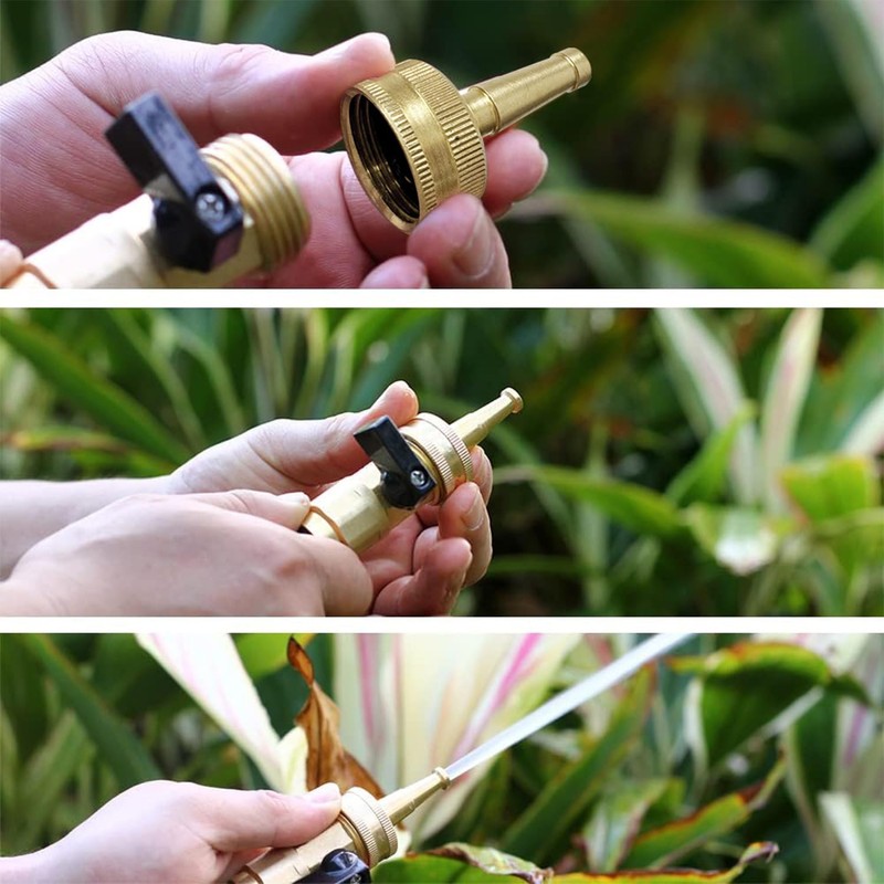 CHEERWATER Solid Brass Jet Sweeper Hose Nozzle, Water Hose Sprayer