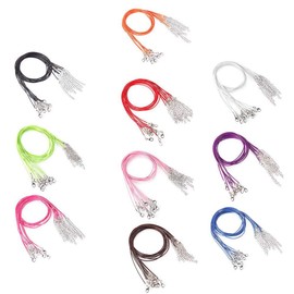 Raylinedo® 20 Pieces 18 inch Wax Cord Necklaces 1.5mm Assorted Color Braided Imitation Leather Cord Rope Necklace Chain with Lobster for DIY Jewelry Making