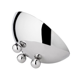 EDZARD Chicago Bowl Diameter 19.5 cm Height 9 cm on 3 Ball Feet Polished Stainless Steel