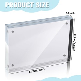 Yalikop 5 Pack 3.5 x 5 inches Acrylic Picture Frame Desktop Frameless Photo Frame Double Sided Transparent Acrylic Frame Clear Horizontal Magnetic Frame for Desk Desktop Display Pictures Holder